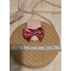 Juicy Couture Small Round Wicker Straw‎ Crossbody Purse Tan & Pink Bag